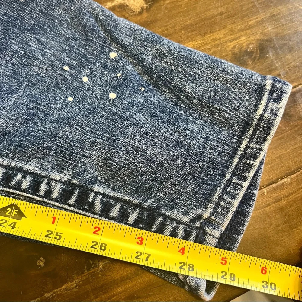 True Religion Curvy Plus Size Jeans Stretchy Splatter Dark Blue 42 3XL 22 - Picture 12 of 13